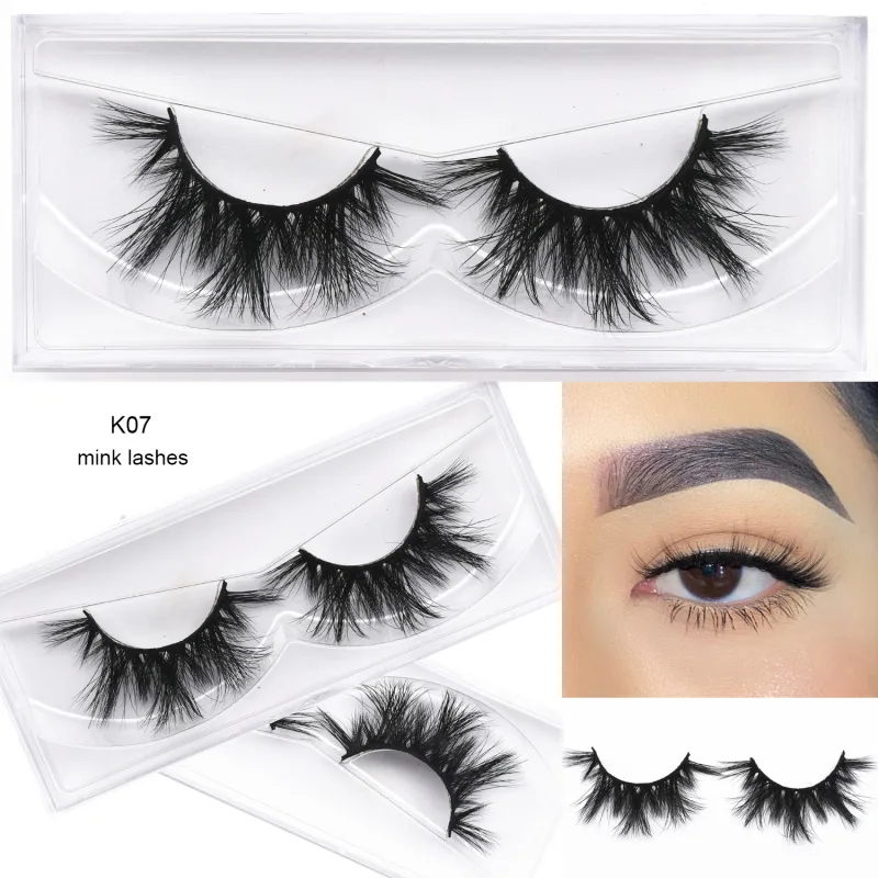 D20 réel vison cils Extension de cils naturel long ailé Volume cils à la main vison faux cils maquillage cils — image 20