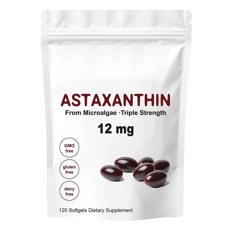 Astaxantina 12mg Integratori antiossidanti di astaxantina premium | Supporta la circolazione interna delle articolazioni oculari e la salute della pelle | Abbronzatura