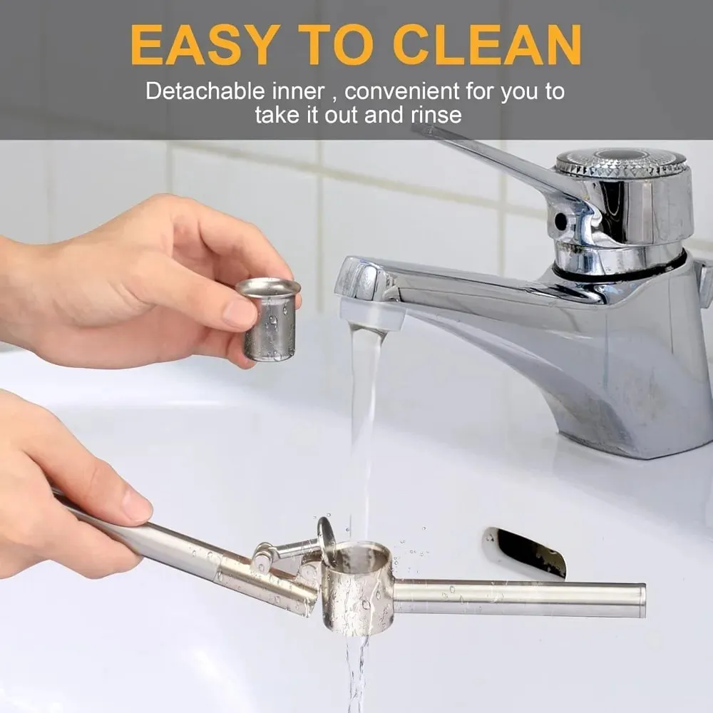 Stainless Steel Garlic Press Set - Manual Ginger Garlic Mincer Crusher Chopper Heavy Duty Easy Squeeze Rust Proof Easy Clean — image 5