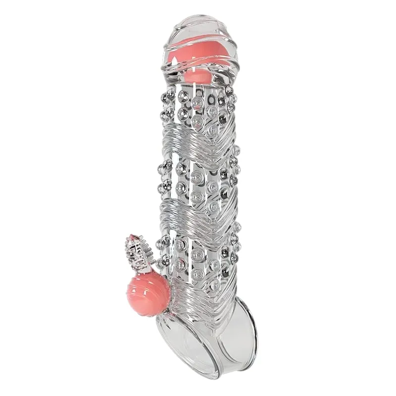 Penisförlängningshylsa Vibratorförlängare 4 cm Återanvändbara kondomer Mjuk fördröjning Ejakulation Dick Sleeve Vuxen sexleksaker för män — image 8