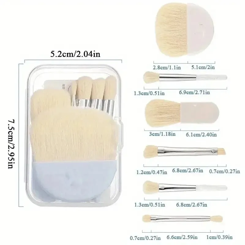 6Pcs Mini Makeup Brushes Set With Box Portable Cosmetic Powder Foundation Blush Blending Concealer Make Up Brushes Makeup Tool — image 2
