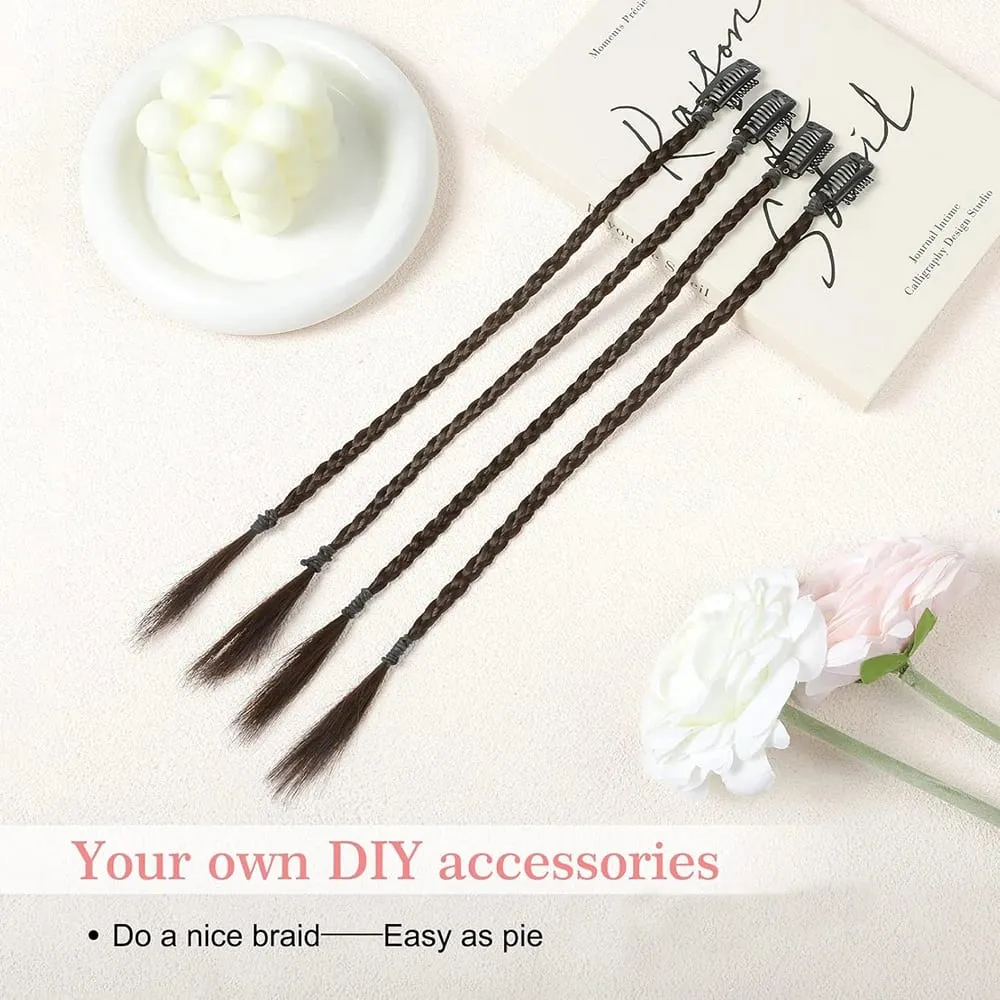 4 ชิ้น 20 "ยาวคลิปสังเคราะห์ในกล่อง Braid Hairpiece Extension Boho ทรงผมเส้นใยอุณหภูมิสูงทุกวันเครื่องแต่งกาย party K-POP — image 4