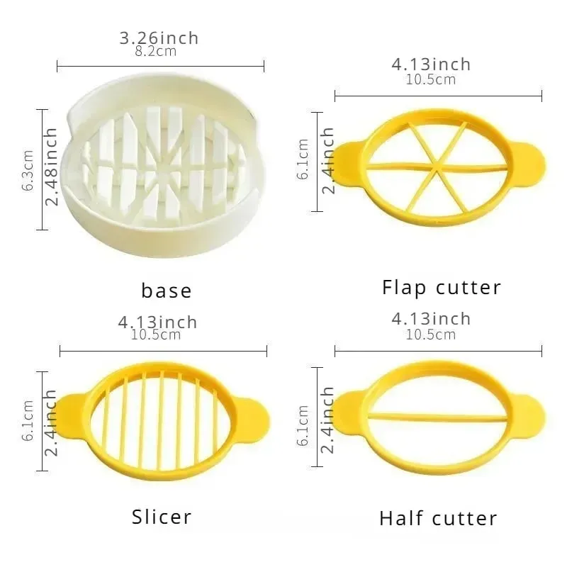 Baru 1Set 3 In 1 Pengiris Telur Multifungsi Pemotong Telur Alat Kreatif Dapur Aksesori Dapur Cetakan Telur Gadget — image 5