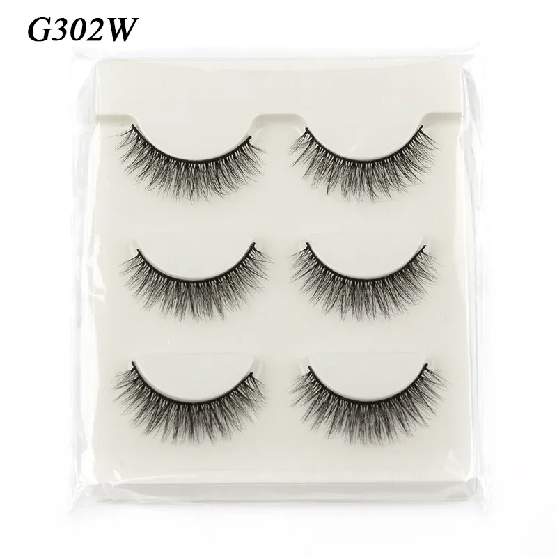 Faux Cils 3 paires de Faux Cils naturels longs en vison 3D, doux, moelleux, vaporeux, faits à la main, outils de maquillage pour les yeux, Maquiagem — image 8