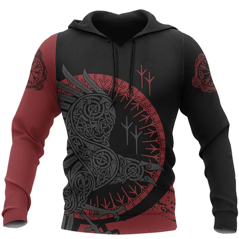 Mens Hoodies Vikings eagle Tattoo Fashion Animal pattern 3D Printed Style Casual Harajuku Hip Hop Pullover Oversized Sudaderas — image 12