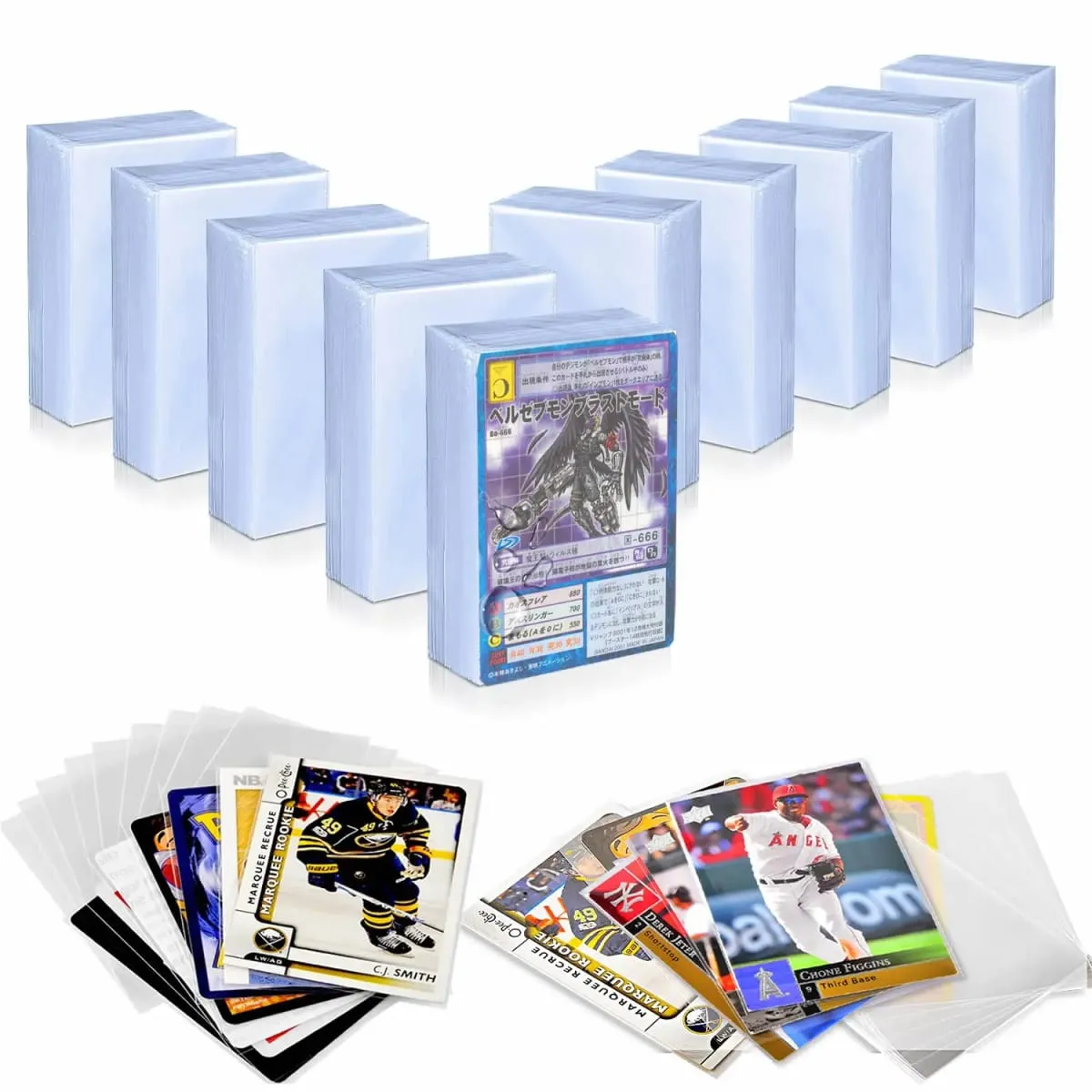 100 pezzi copertura trasparente per carte da gioco custodia protettiva trasparente per Pokmones gioco da tavolo ID cartella commerciale custodia per foto kit giocattolo — image 1