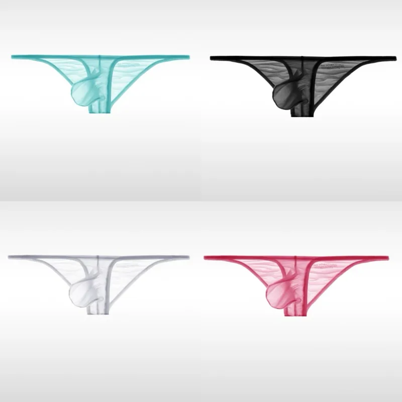 Underwear men's briefs low waisted ultra-thin ice silk 50g fully transparent personalized and tight fitting for young people — image 3