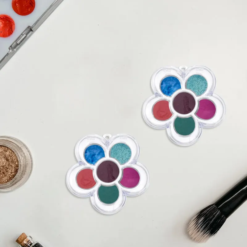 8ks Šestikomorová subbox Plum Blossom Jednoduchá elegantní krabička na uložení make-upu pro korektor na rtěnku s očními stíny, pudr na obočí