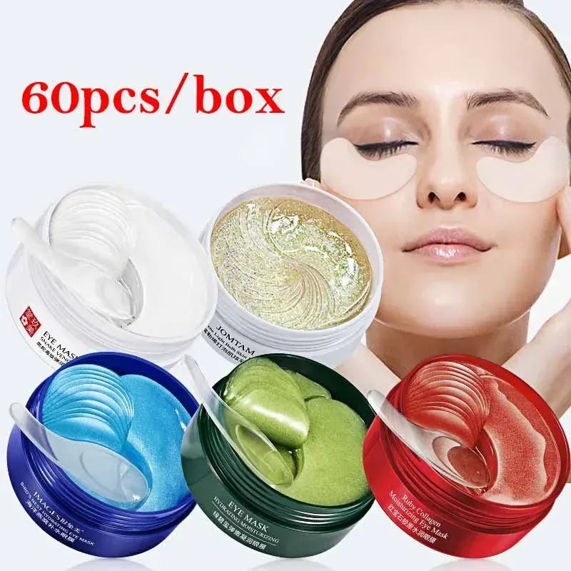 Collagen Eye Mask 60pcs Moisturizing Hydrating Firming Anti Dark Circles Eye Bags skincare Gel Masks Eyepatch Beauty Eye Patches — image 1
