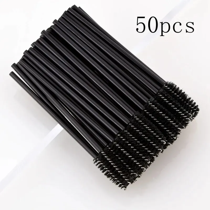 50/1000 Viên Dùng Một Lần Mi Bàn Chải Lông Mi Nối Dài Dụng Cụ Chải Lông Mày Mascara Hoa Dây Applicator Spoolers Dụng Cụ Trang Điểm