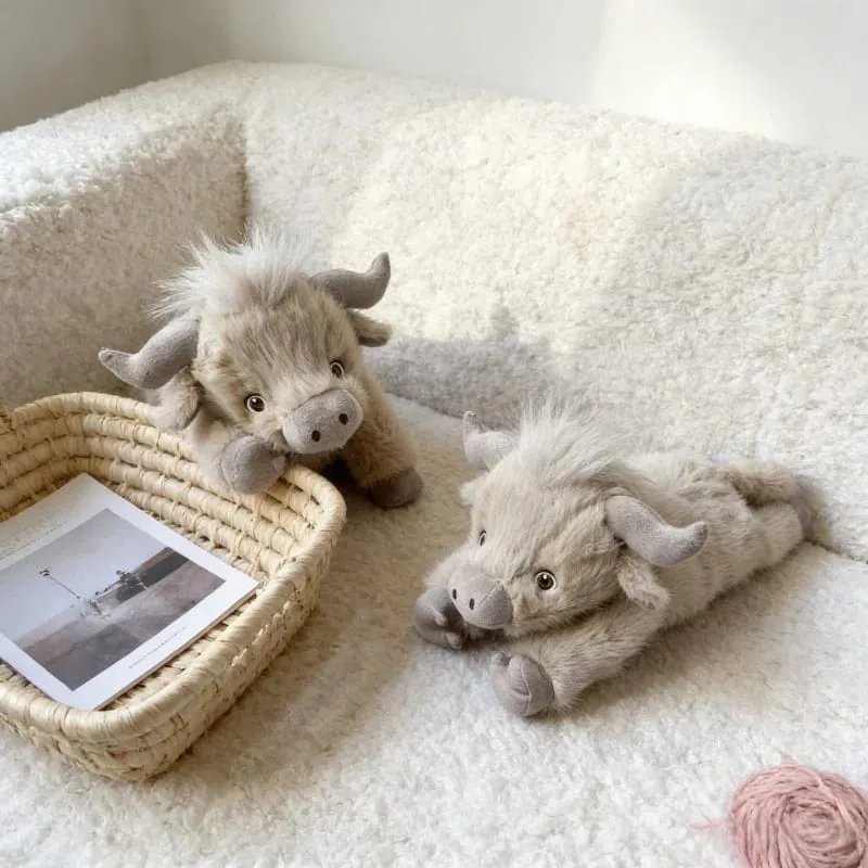 40 ซม.Highland COW ตุ๊กตาสัตว์ตุ๊กตาวัวนอนหมอนโซฟาพนักพิงเบาะของขวัญวันเกิด — image 5