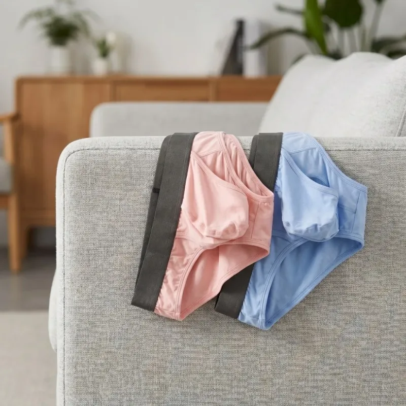Cuecas finas de fibra de bambu para homens, cuecas finas de emenda com abertura frontal, lingerie de secagem rápida, roupa íntima sem costura