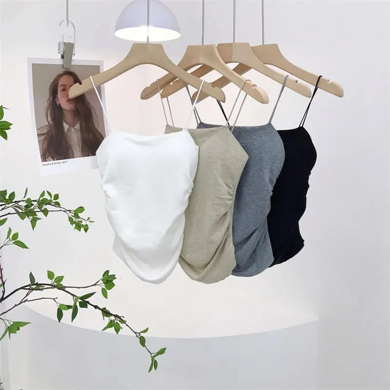 Laine douce rembourrée femme recadrée solide sans manches basique Streetwear haut Corset jeune femme vêtements — image 2