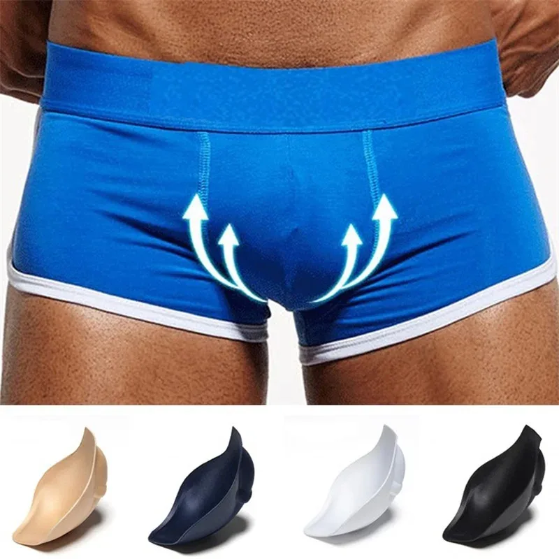 2 Keping Lelaki Sponge Pouch Pad Stereo Push Up Cup Pad Seluar Dalam Di Dalam Meningkatkan Perlindungan Depan Kusyen Dalam Padded Membesarkan Cups — image 2