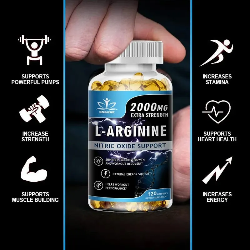 Super Arginina - Integratore pre-esercizio da 2000 mg - Promuove la crescita muscolare e rafforza l'energia e la resistenza muscolare — image 3