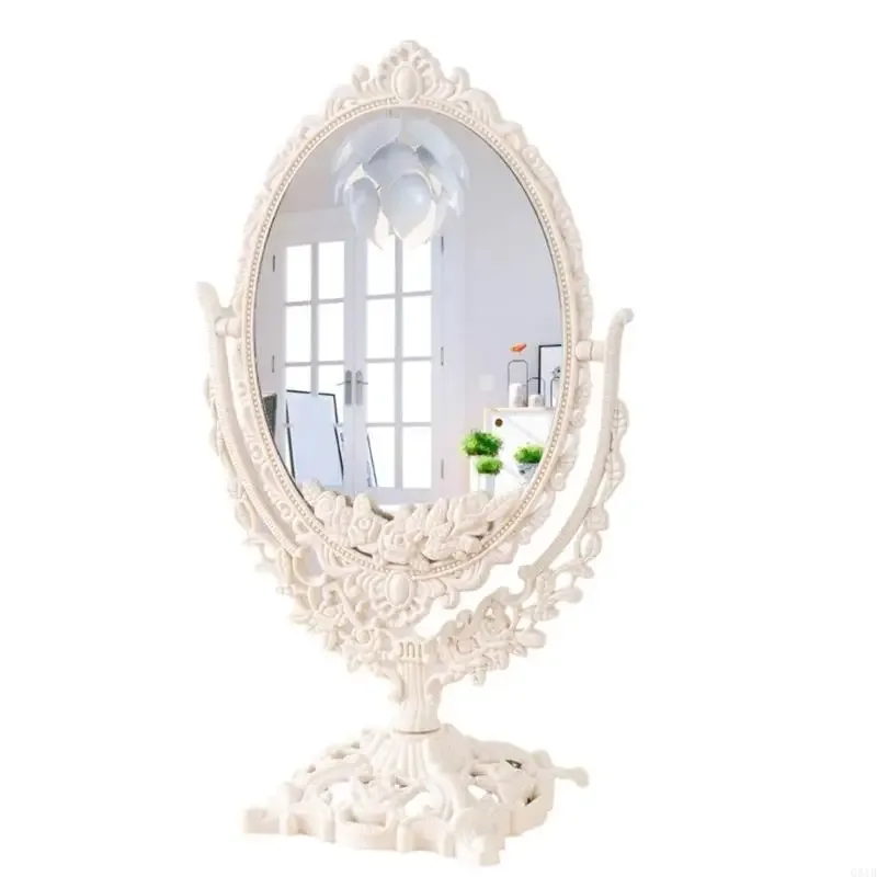 Q81B Retro Table Mirror Rotation Makeup Mirror Double Side Cosmetic Mirror