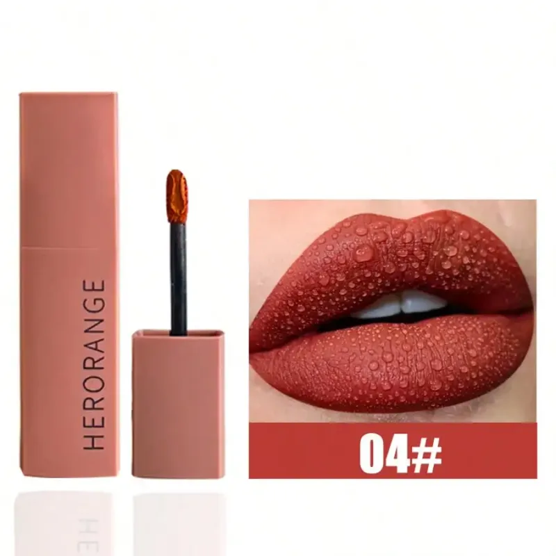 Herorange Velvet Matte Lip Mud – Langanhaltender, nicht verblassender, studentenfreundlicher Lippenstift mit mattem Finish — image 6