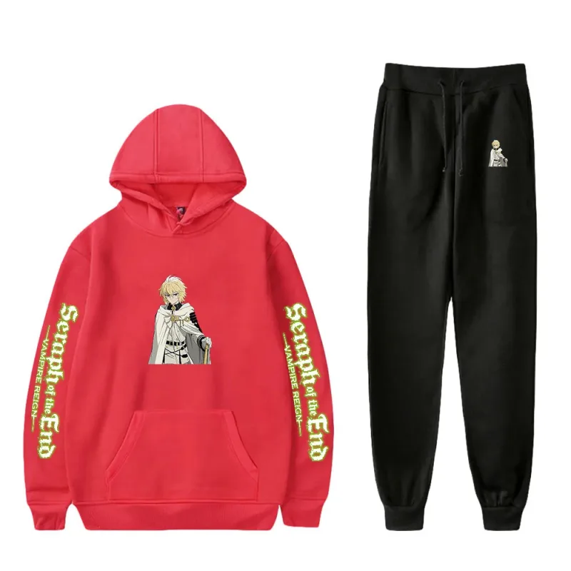Harajuku Comfortable Seraph of the End Print Sweatshirt Sweatpants Suit Hoodies+ Trousers Suit Boys/Girls 2 Piece Set Clothes — image 18