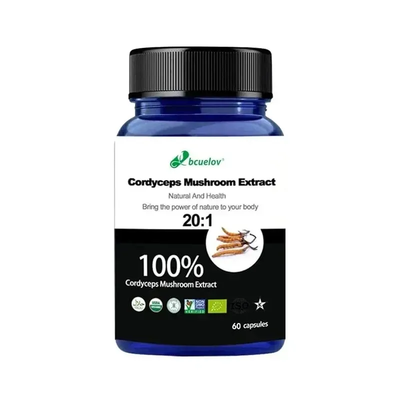 Supplément d'extrait de champignon Cordyceps pur - Améliore l'énergie respiratoire, le système immunitaire et les reins, soutient la santé des capsules végétariennes — image 8