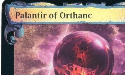 LK59 Kerajang Perak Delighted Halfling Mithril Coat The One Ring Palantír Kad Proksi TCG Berkualiti Tinggi Orthanc (Teras Hitam)