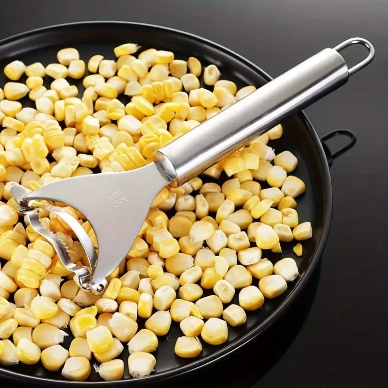 1 pezzo di pannocchia di mais strippe - pelapatate multifunzionale per cucina - pelapatate - spogliarellista creativo per mais - trebbiatrice riutilizzabile per mais — image 2