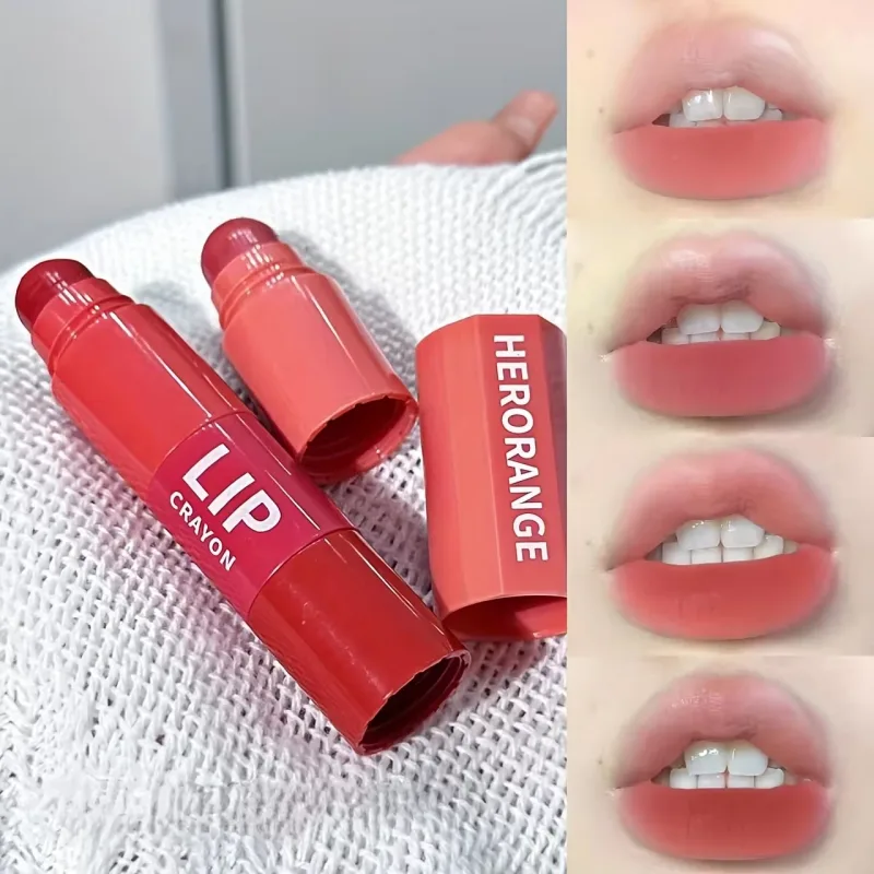 Herorange Mini Bullet Lipstick Fire farver DIY Gradient Mat Høj Pigment Langvarig Transfer Proof Bærbar Lip Makeup
