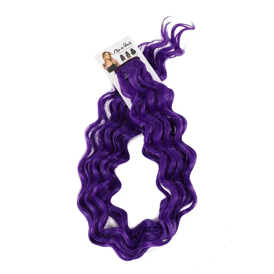 24Inch Deep Wave Hairpiece Synthetic Hair Extensions 10 Pcs/Set Clip In Hair Extension Multiple Pure Color Clip In One Piece — image 7