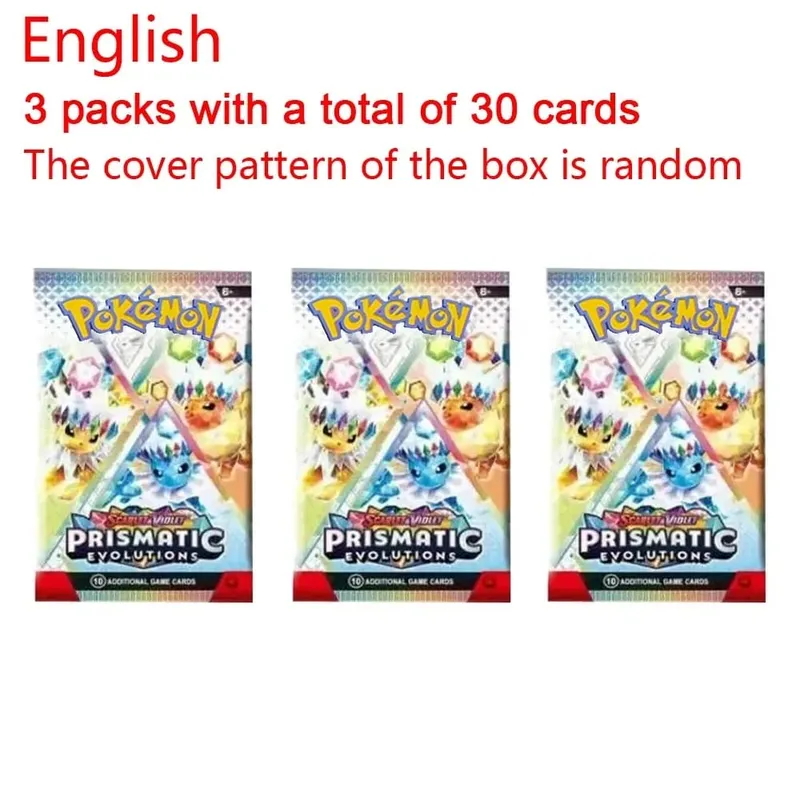 360 Keping/Kotak 10Kad/PACK Kad Pokémon Bahasa Inggeris Prismatic Evolutions Hadiah Kad Transaksi Pertempuran Penggalak Bahasa Inggeris