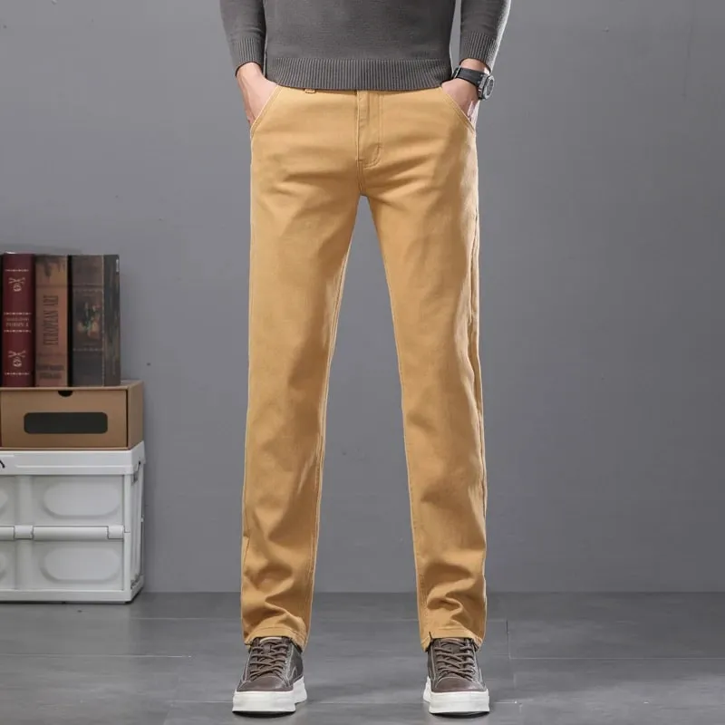 Jean en coton élastique pour hommes, pantalon droit ajusté, décontracté, doux et confortable, mode coréenne, Denim, nouvelle collection printemps 2026 — image 9
