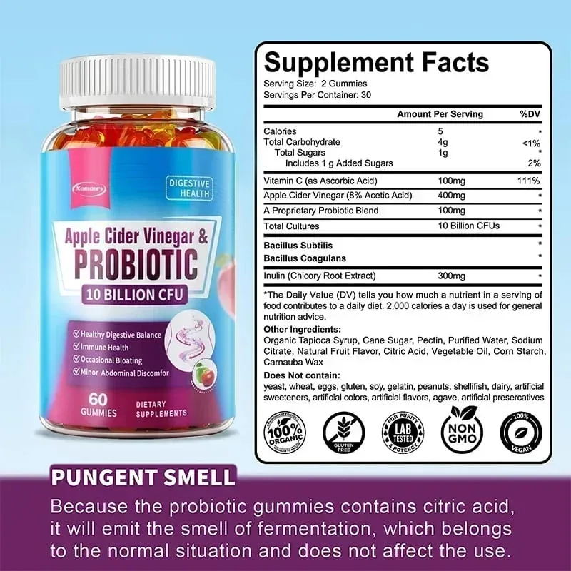 Probiotikus gumicukor - Almaecetet tartalmaz, amely segíti az emésztést, erősíti az immunitást és enyhíti a székrekedést és a puffadást — image 2