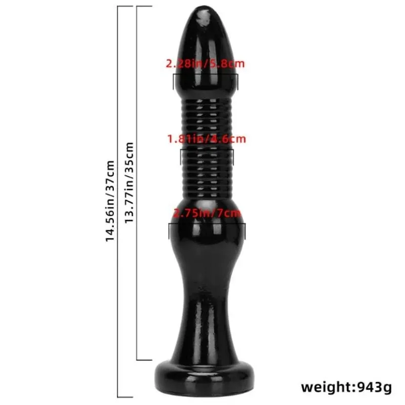 거대한 항문 플러그 딜도는 항문 질을 자극합니다 ButtPlug 큰 음경 전립선 마사지 빨판 섹스 토이 Masturbator 18과 항문 확장기