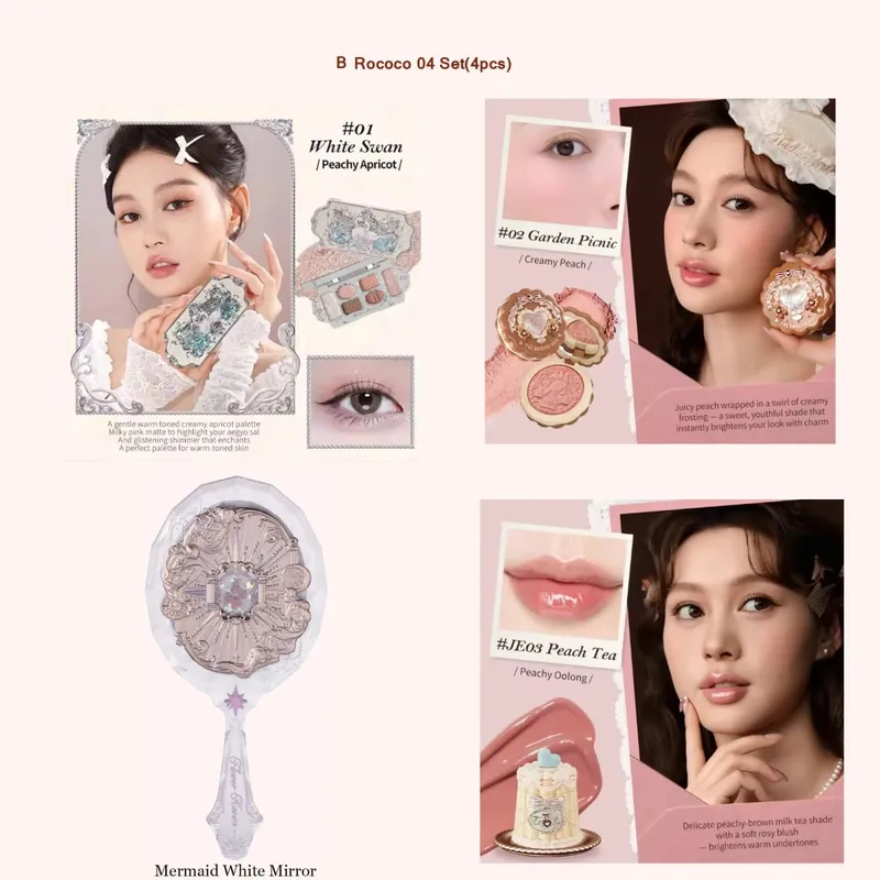 Conjunto completo de maquiagem Flor Knows Morango Rococó Glitter Matte Lipgloss Blush Power Velvet Batom Kit Conjuntos de perfume — image 13