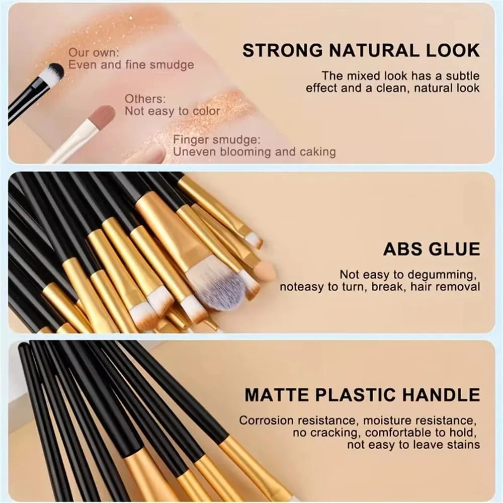 Set Berus Mekap Premium Synthetic Kabuki Foundation Concealers Powder Blush Blending Face Eye Shadow Brush Set — image 3