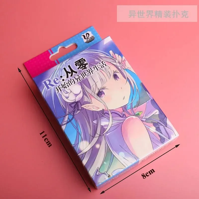 54 pezzi di carte Carte da poker anime Re: Life in A Different World From Zero Carte da gioco da tavolo Cosplay Confezione regalo con copertina rigida — image 2