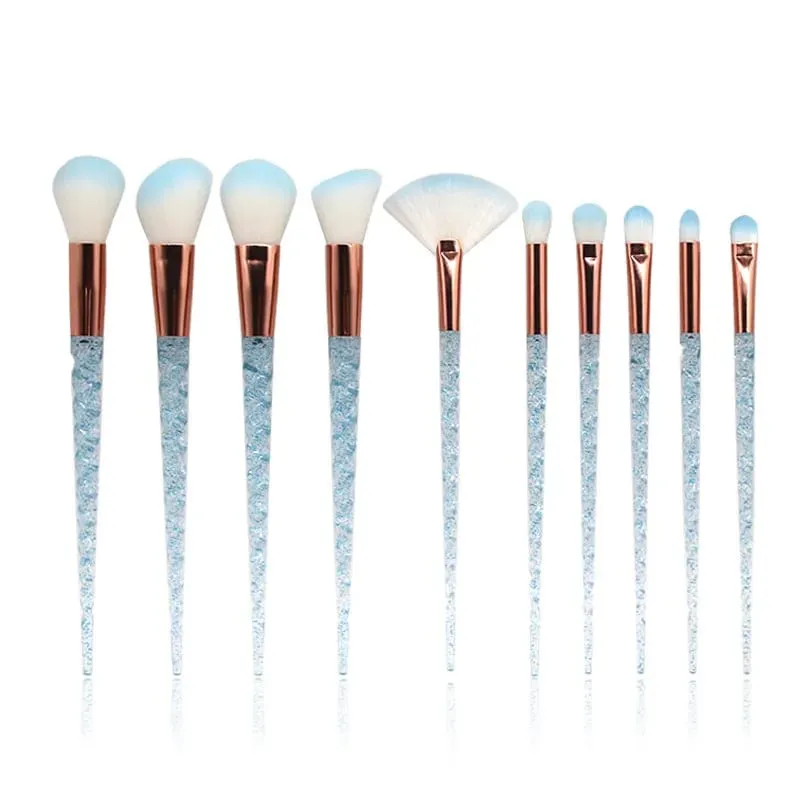 10pcs Berus Makeup Set Berus Asas Rambut Lembut Serbuk Pemerah Pipi Kontur Kening Pembayang Mata Wanita Kosmetik Blending Alat Mekap — image 7