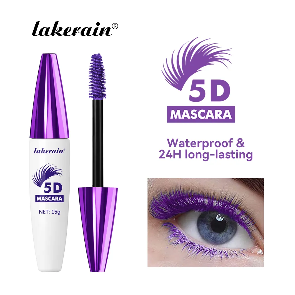 Lakerain 5D มาสคาร่าขนตายาวยาวนาน Intense สีดำกันน้ำ Nourishing Smudge-Proof มาสคาร่าแต่งหน้า — image 1