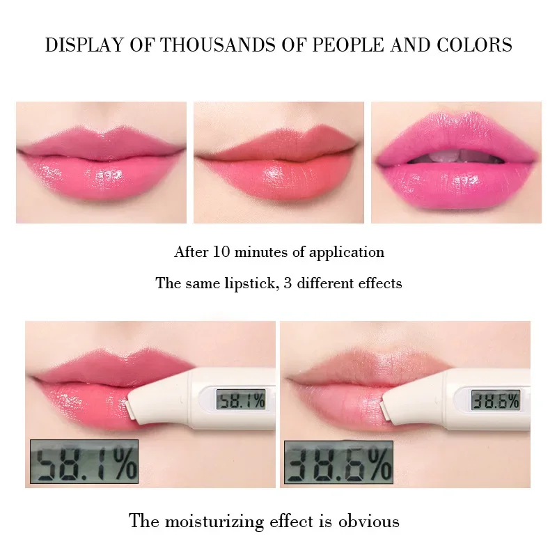 1PCS Feuchtigkeitsspendende Natürliche Aloe Essenz Lip Gloss Veränderbare Farbe Tragbare Wasserdichte Langlebige Nahrhafte Lippen Pflege Lippenstift — image 7