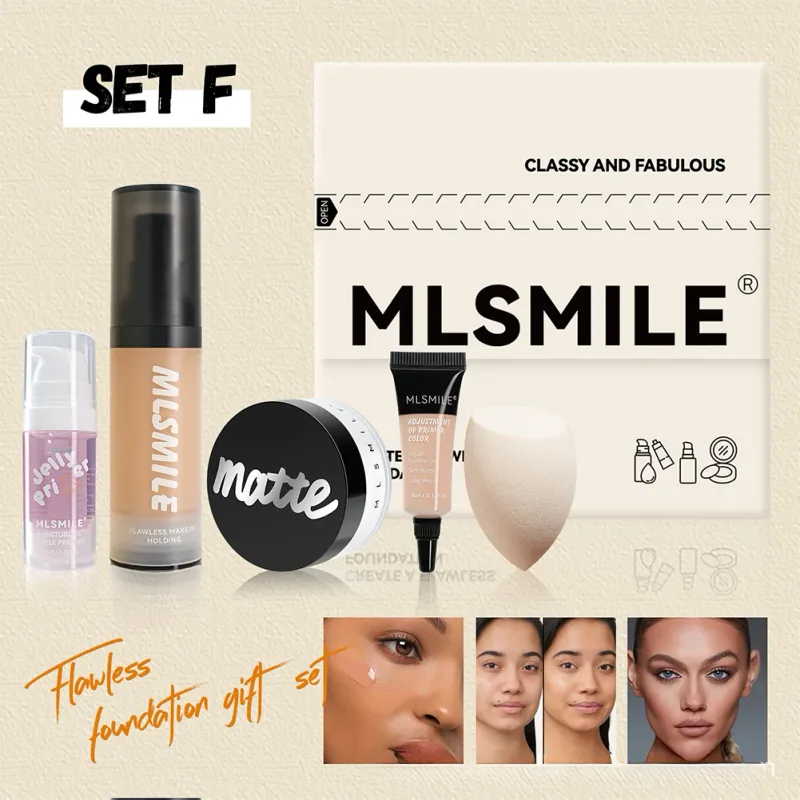 All-in-One-Foundation-Make-up-Geschenkset, vollständig deckender Concealer, Fixierpuder, Make-up-Schwamm, tragbares Gesichtskosmetik-Set — image 12