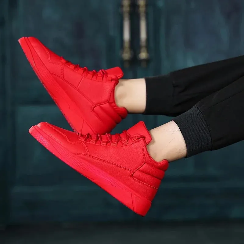 Fesyen Musim Bunga Selesa Ringan Tahan Slip Kulit Atasan Tinggi Sneakers — image 3