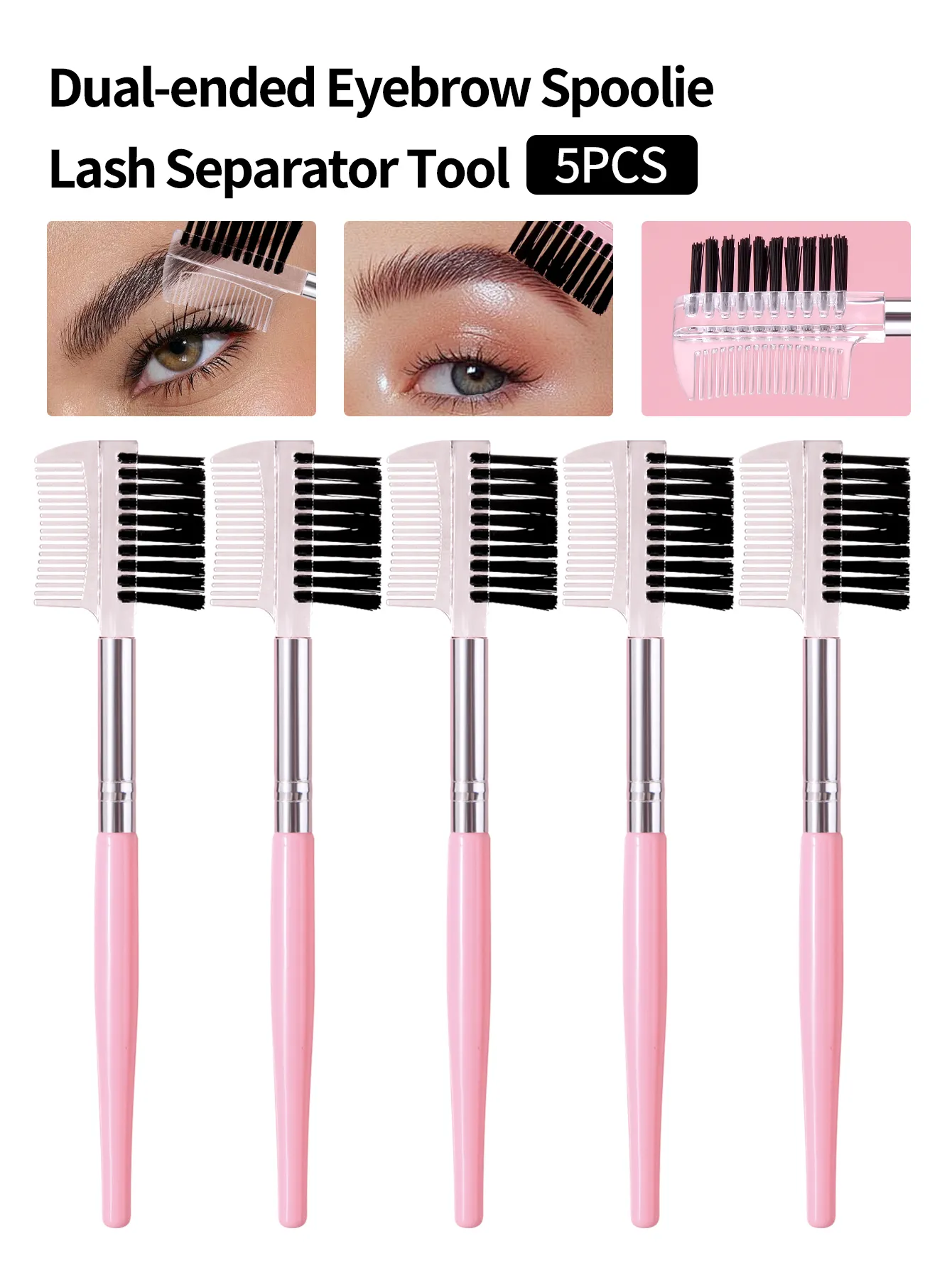 5-teiliges Make-up-Pinsel-Set, Wimpernbürste + Augenbrauenkamm, Make-up-Pinsel-Set, professionelles Volumen-Wimpern — image 6