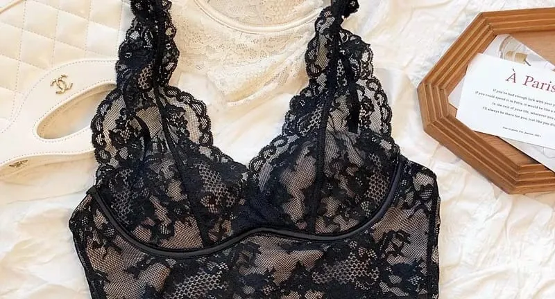Lace Bralette Set - Wireless Anti Sagging Bra Adjustable Breathable Lingerie No Underwire Comfort Thin Sexy Everyday Wear — image 8