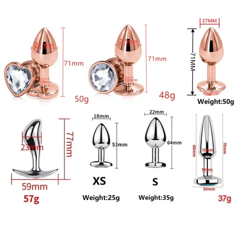 Manik Dubur Logam Saiz Kecil Palam Punggung Pelangi Mini Rose emas Palam Punggung Barang Kemas Kristal Jurulatih Dildo Dubur Melancap Mainan Seks — image 6