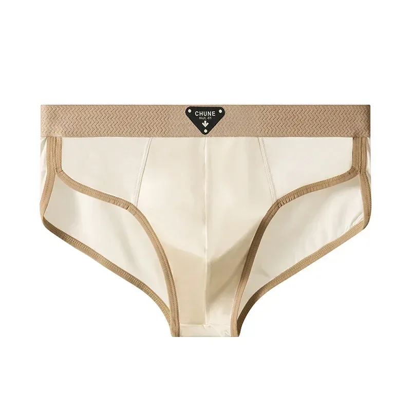 1/3PCS Men's Briefs Ice Silk Satin-like Briefs Men's Underpants Summer Breathable Quick Drying Panties Sexy U Pouch Underwear