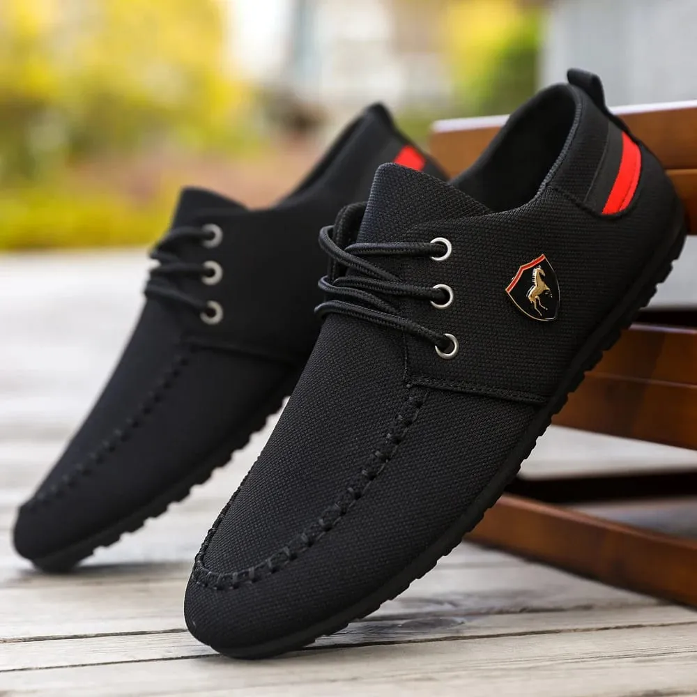 Mocassini casual da uomo in tessuto traspirante, comode scarpe basse stringate con suola morbida, versatili per gli spostamenti quotidiani e l'abbigliamento leggero da lavoro, leggere, resistenti all'usura, non soffocanti sui piedi, comode da indossare a lungo, adatte a molteplici occasioni. — image 4