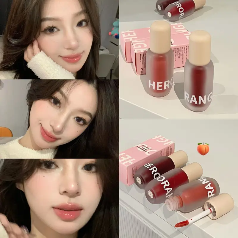 Matte Frosted Lip Gloss ลิปสติกเนื้อลิควิดไม่เหนียวเหนอะหนะให้ความชุ่มชื้น พิกเมนต์สีริมฝีปาก เครื่องสำอางแต่งหน้ารายวัน — image 2