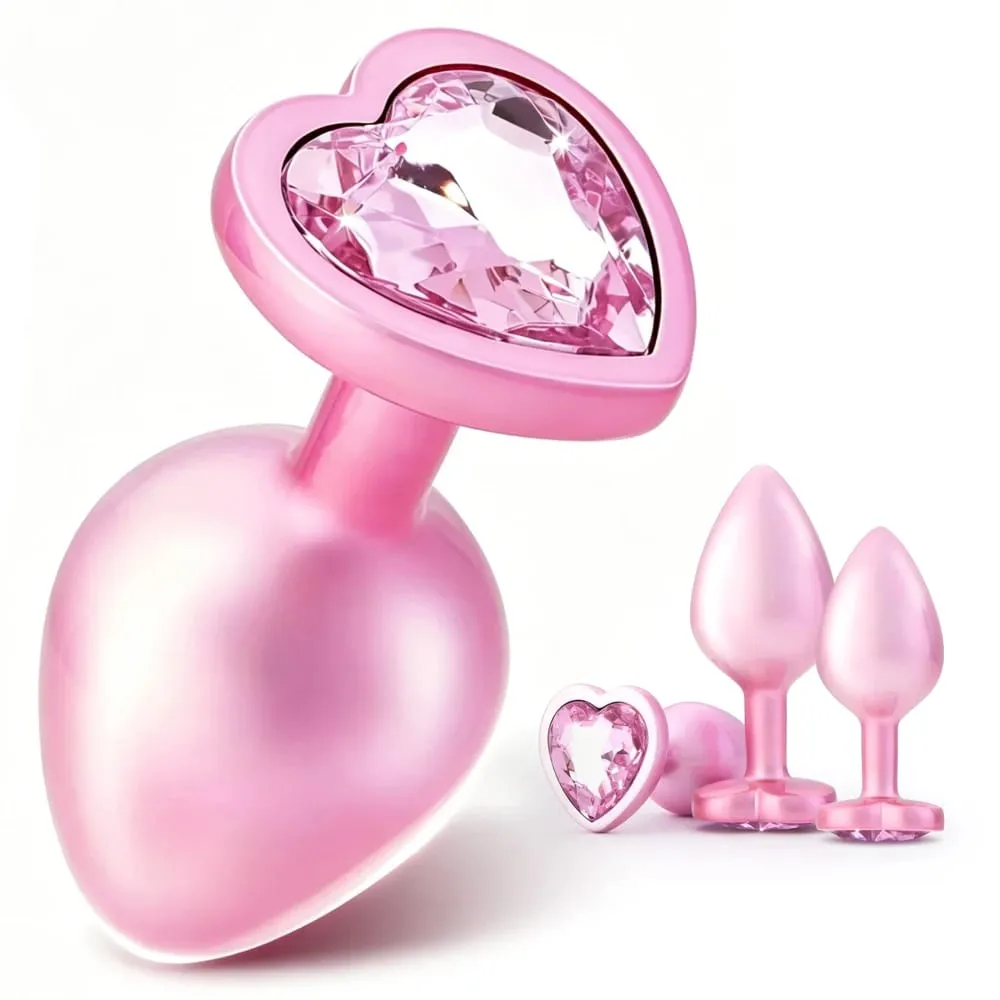3 tamanhos de cristal diamante coração base metal anal plug iniciante butt plug masturbação estimulador sexo massageador adulto brinquedos sexuais — image 1