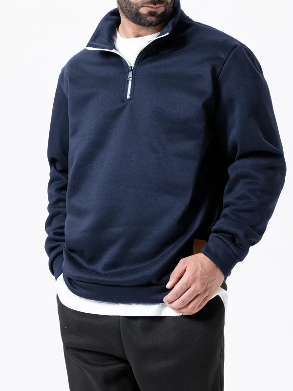 Sweatshirts pour hommes Pull-over plus épais d'automne Pull-over à demi-fermeture Éclair Hiver Masculin Col roulé Sweat-shirt à capuche Extérieur