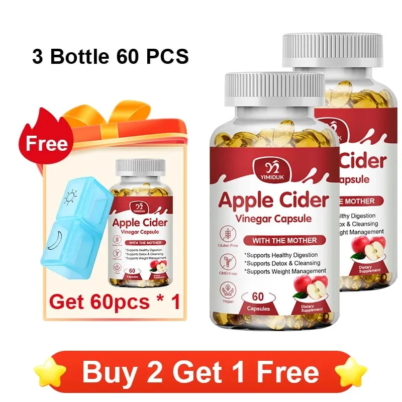 Apfelessig-Kapseln 1600 mg unterstützen die Verdauung, natürliche Reinigung, Gewichtsmanagement, Immungesundheit und Stoffwechselgleichgewicht — image 9