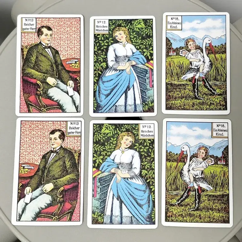 9*6 ซม.36 + 6 ชิ้นการ์ด 1890s Original Kipper การ์ดทั้งสองทิศทางเยอรมนีภาษาพิมพ์บน 350GSM คู่กระดาษนูน