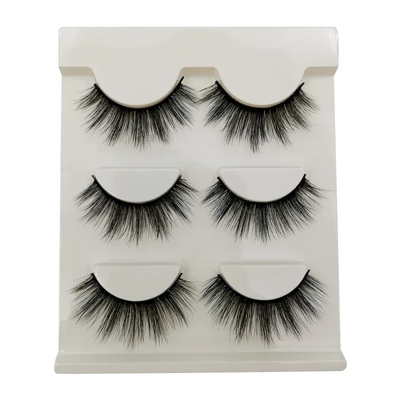 Mezze Ciglia Cat Eye Ciglia 3/5/10 Paia Ciglia Finte Soffici Morbide Aspetto Naturale Fascia Trasparente 3D Ciglia di Visone Estensione trucco